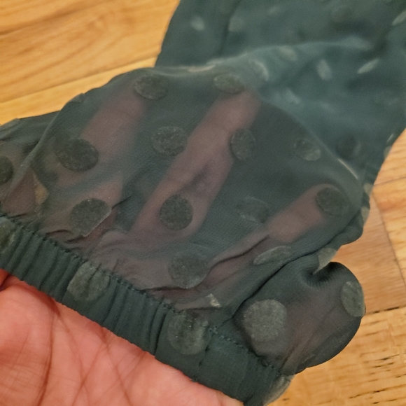 Loft Forest Green Sheer Sleeve Top - Picture 2 of 7